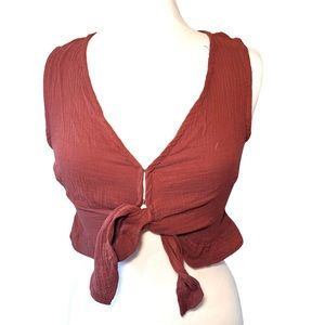 Rust Boho Wallflower Crop Top L NWT